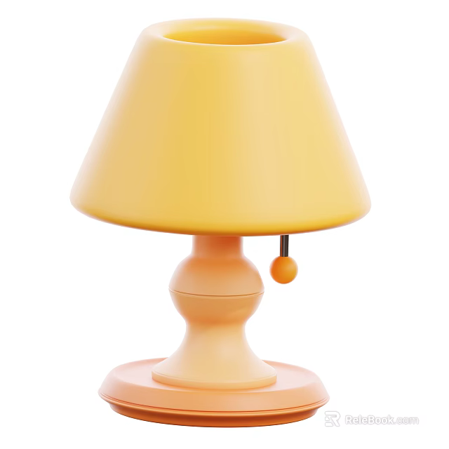 Yellow Table Lamp With Cute Design And Round Base For Home Decor 3d model 