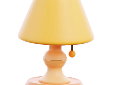Yellow Table Lamp With Cute Design And Round Base For Home Decor 3d model