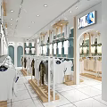 Trendy Fashion Clothing Store With Hanging Apparel Display Racks And Bright Modern Interior Design