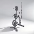 Durable Barbell Storage Rack With Weight Plates And Bar For Fitness Training
