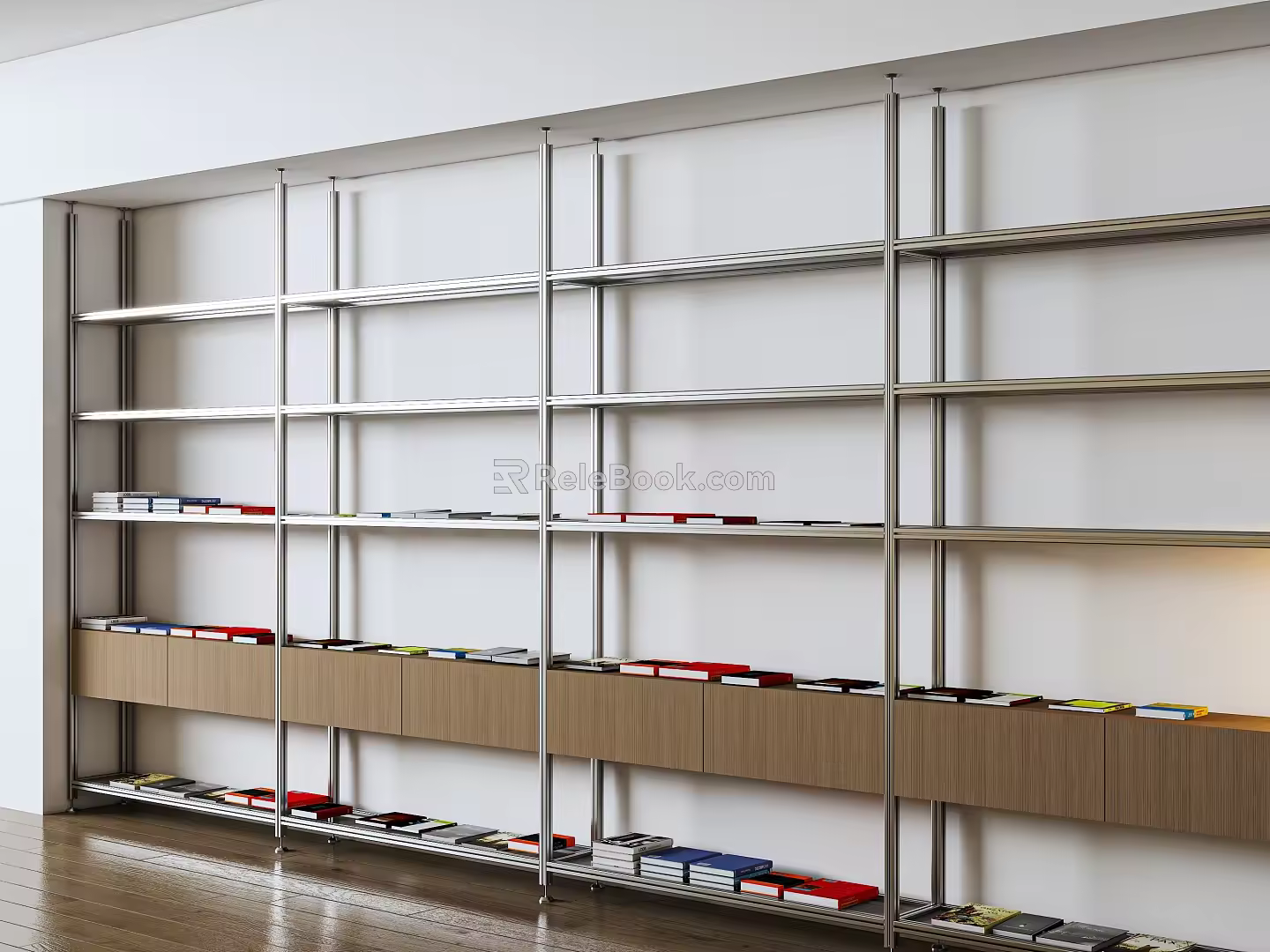 Modern Bookshelf Minimalist Bookshelf Partition Storage Rack Decorative Rack Metal Display Rack 3d model