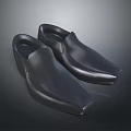Black Leather Slippers With Comfortable Soft Sole For Modern Indoor Daily Wear