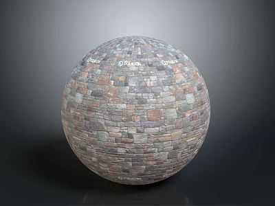 Natural Stone Sphere With Mosaic Tiled Surface And Colorful Textured Design Details 3d model