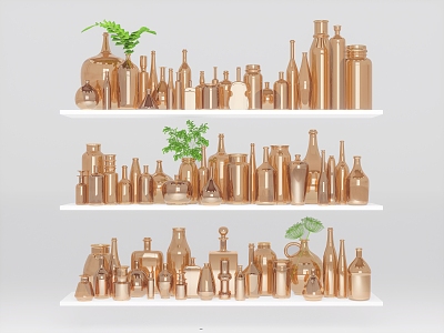 Bottles Jars Glass Bottles Ceramic Decorative Vase Ornaments 3d model