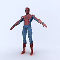 Detailed Block Built Spiderman Figure with Red Blue Costume and Pose