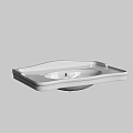 Sleek Modern White Ceramic Washbasin In Bathroom With Rectangular Shape And Smooth Surface
