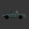 Teal Pickup Truck With Single Cab Design Metal Front Bumper Roof Rack And Black Tires