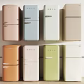 Sleek Modern Refrigerators in Multiple Colors Featuring Retro Style for Home Kitchens