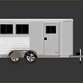 Williamson Silver Horse Trailer With Side Windows Door And Wheels 3d model