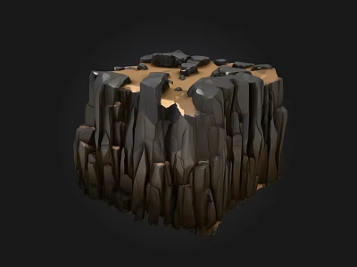 Rustic Stone and Wood Crafted Structure with Natural Textured Surfaces 3d model
