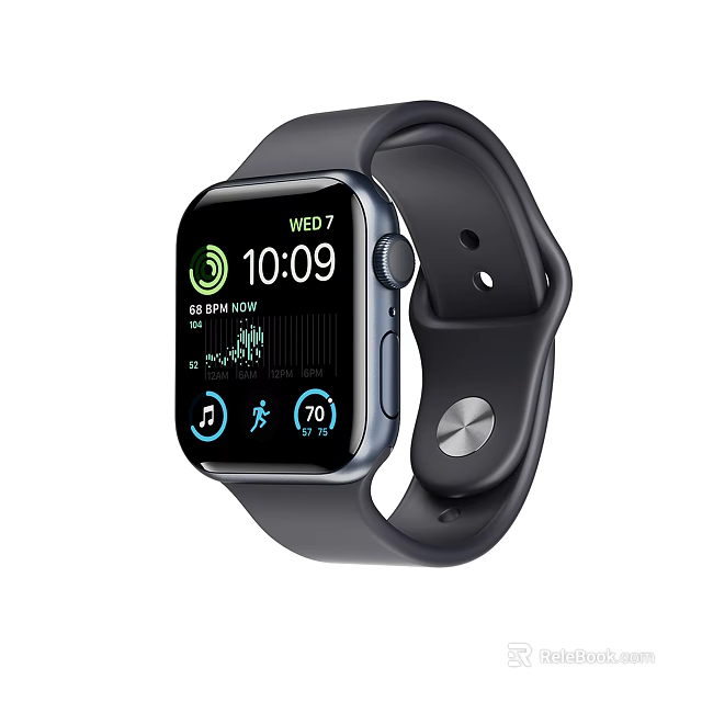 Modern Smart Watch With Black Strap Fitness Tracking And Digital Time 3d model 