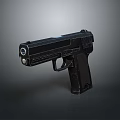 Modern Black Tactical Pistol With Sleek Metal Finish And Ergonomic Grip