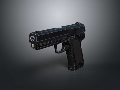 Modern Black Tactical Pistol With Sleek Metal Finish And Ergonomic Grip 3d model
