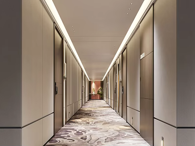 New Chinese Hotel Aisle Hotel Corridor 3d model