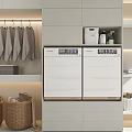 Bathroom Cabinet Rack With Touchfish White Appliances Control Panel And Hanging Towels 3d model