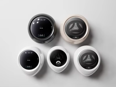 Stylish Modern Washing Machines With Different Colors And Sleek Designs 3d model