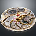 Intricate Mechanical Watch Movement With Gears Ruby Bearings And Precision Components 3d model