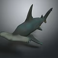 Lifelike 3D Shark Sculpture In Grayish Green With Floating Pose And Detailed Fins