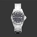 Luxury Silver Watch Design With Metal Strap Shiny Dial Crystal Details And Reflective Surface