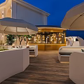 W Bar Stylish Open Design Golden Counter Wine Racks And Ambient Lighting