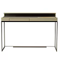 Modern Minimalist Desk With Wooden Top And Metal Legs For Home Office Space