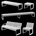 Modern Wooden Outdoor Bench And Chairs With Metal Frame For Garden Use