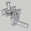 Mechanical Metal Component With Gear Structure And Support Brackets Rotating Parts 3d model