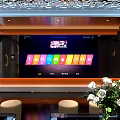 Modern KTV Private Room Featuring Large Screen Song Selection And White Roses Decor