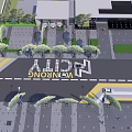 Road Facilities With Piano Keyboard Crosswalk Featuring City Welcome Text And Yellow White Stripes