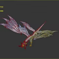Dragon Shaped Wall Decor With Blue White Ice Crystal Wings And 3D Design
