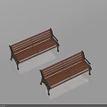 Wooden Slat Landscape Benches With Black Metal Frames For Outdoor Parks