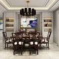Elegant Modern Dining Living Room Interior With Chandelier Dining Table And Chairs