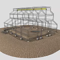 Furniture Steel Frame Structure With Industrial Metal Supports And Foundation