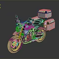 Adventure Motorcycle With Black Frame Silver Storage Cases And Red Spoked Wheels Design