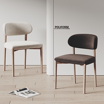 poliform modern dining chair single chair fabric chair 3d model