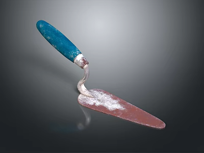 Durable Hardware Tool Trowel With Blue Handle And Metal Blade For Plastering 3d model