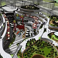 Modern Commercial Complex Featuring Landscaped Green Areas Curved Walkways And Recreational Zones