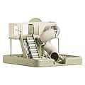 Kids Playground Featuring Slide Ball Pit Stairs and Multi Level Structure 3d model