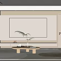 Modern Living Room TV Wall Design With White Panel Platform And Decorative Plant