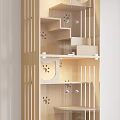 Wooden Multi Tiered Garden Decor Shelf With Cat Paw And Cat Face Cutout Designs
