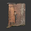 Red Brick Building Model With Arched Windows And Front Steps Detailed Facade