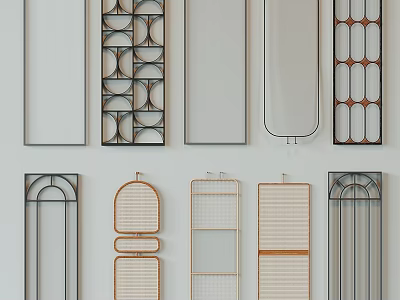 Elegant Room Dividers With Geometric Patterns Arch Shapes Grid Designs And Woven Panels 3d model