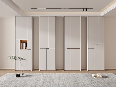 Simple Asymmetric Size Segmented Cabinet Door Balcony Cabinet Storage Cabinet model