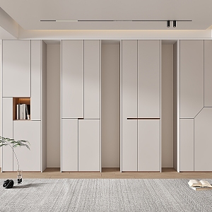 Simple Asymmetric Size Segmented Cabinet Door Balcony Cabinet Storage Cabinet 3d model