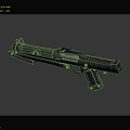 Futuristic Sci-Fi Weapon Featuring Black Metallic Body Long Barrel Ergonomic Grip And Tactical Sights