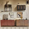Middle Ancient Silent Wind Entrance Cabinet Side Cabinet End View Desk TV Cabinet Side Cabinet 3d model