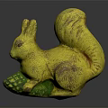 Yellow Squirrel Decorative Figurine Holding Green Corn as Home Ornament Decoration Piece