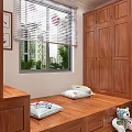Cozy Wooden Room Interior With Bookshelf Desk Bed Pillows And Window View