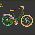 Stylish Pink Bicycle with Orange Seat Handlebars and White Wheels Classic Design