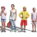 Modern multiplayer child character 3d model